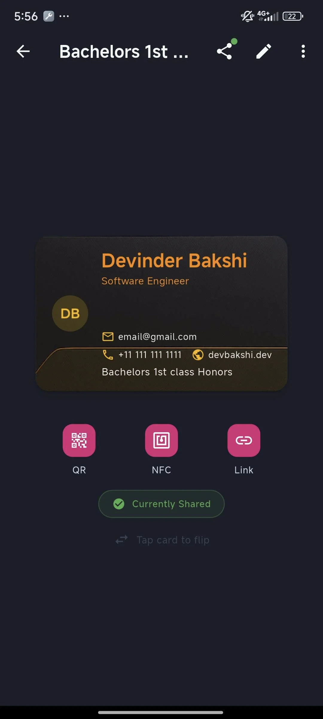 Cardology - QR Sharing