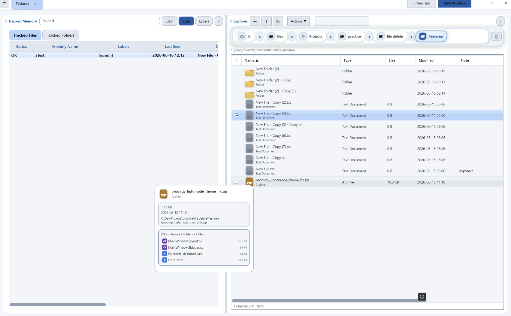 proDirgy repositioned dockable layout in light mode