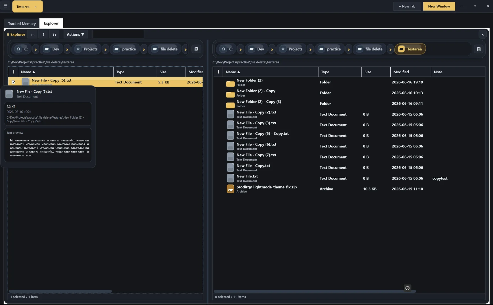 proDirgy desktop file manager split-view interface